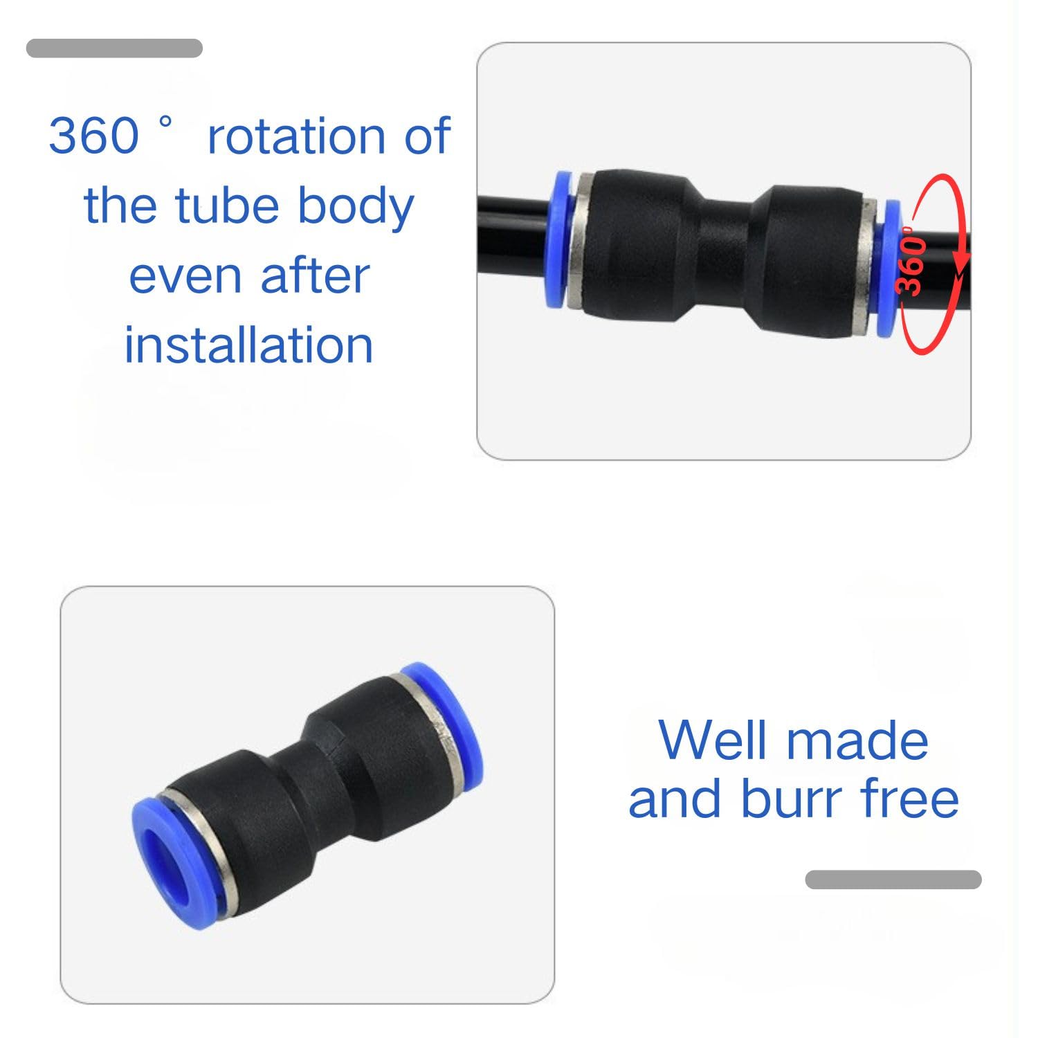 ERGAOBOY 10 Pezzi 10MM Tubo OD X 6MM Tubo OD Diritto Riducendo Spingere - Foto 2