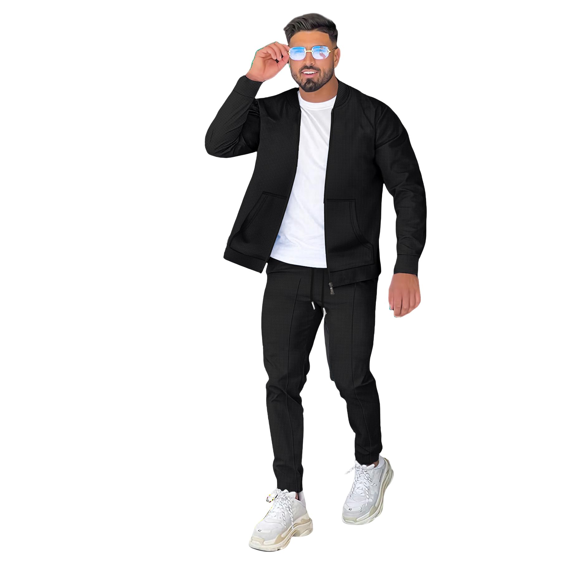 2 Pièces Maillot col baseball Sportswear Set Ensemble De Survêtement Pour Homme