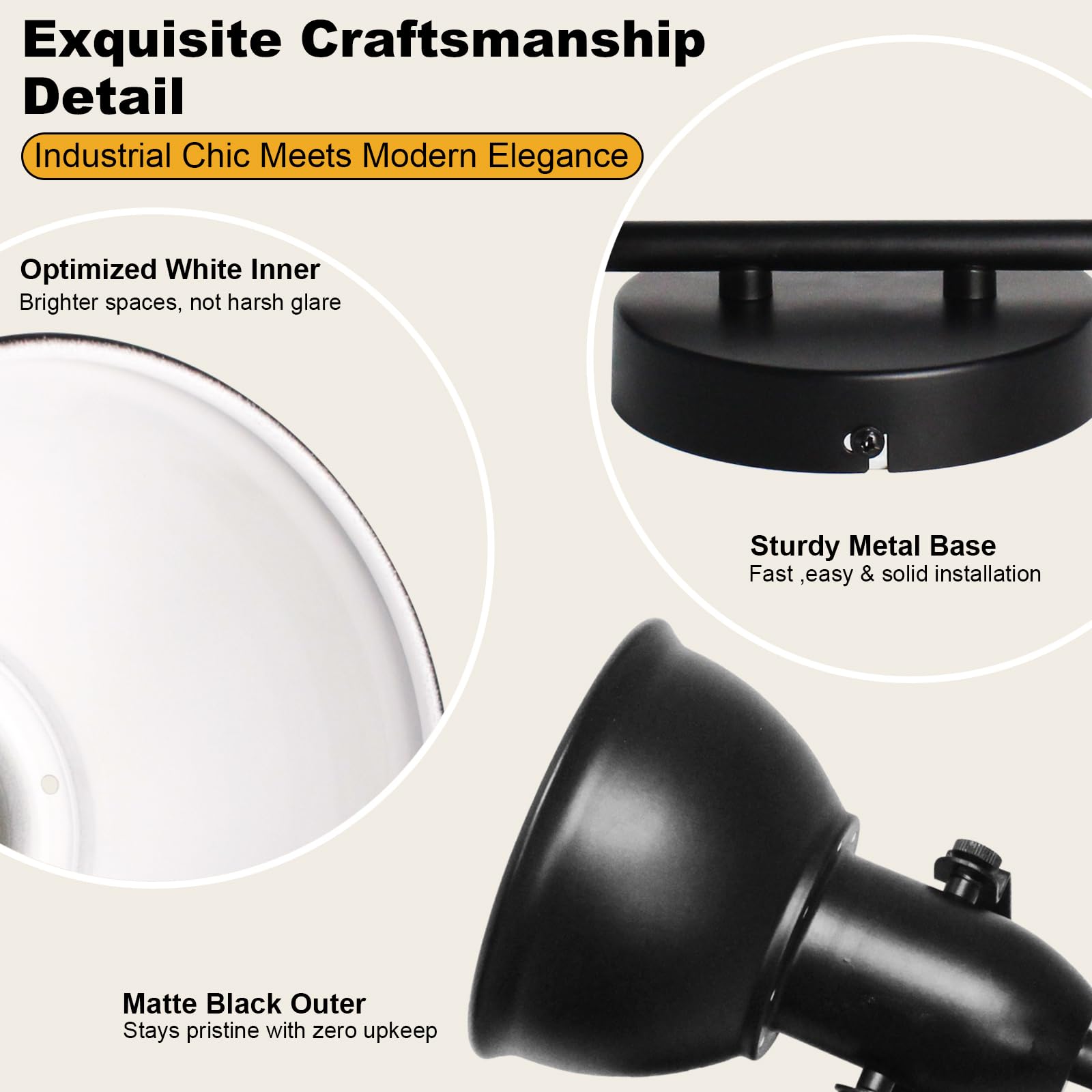 Unikcst 2 Way Spot Light Fittings for Ceilings Adjustable Black Wall Spotlights with E27 Base Kitchen Spot Lights Vintage Ceiling Light Bar for Indoor Hallway Lounge Office No Bulbs - Image 4