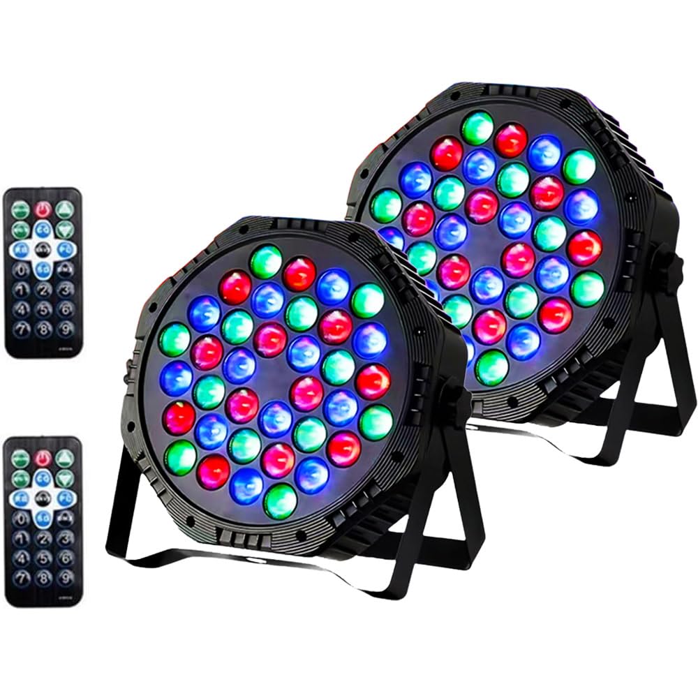 2PCS Blendra Disco Lights, 36 RGB LED Stage Lights, 7CH Party Lights with Remote,7 Modes DJ Light for Bars,Show,Club