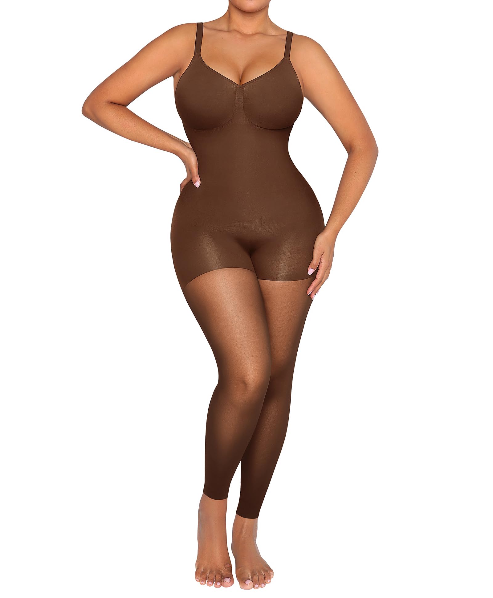 SHAPELLX Full Body Shapewear with Sheer Tights