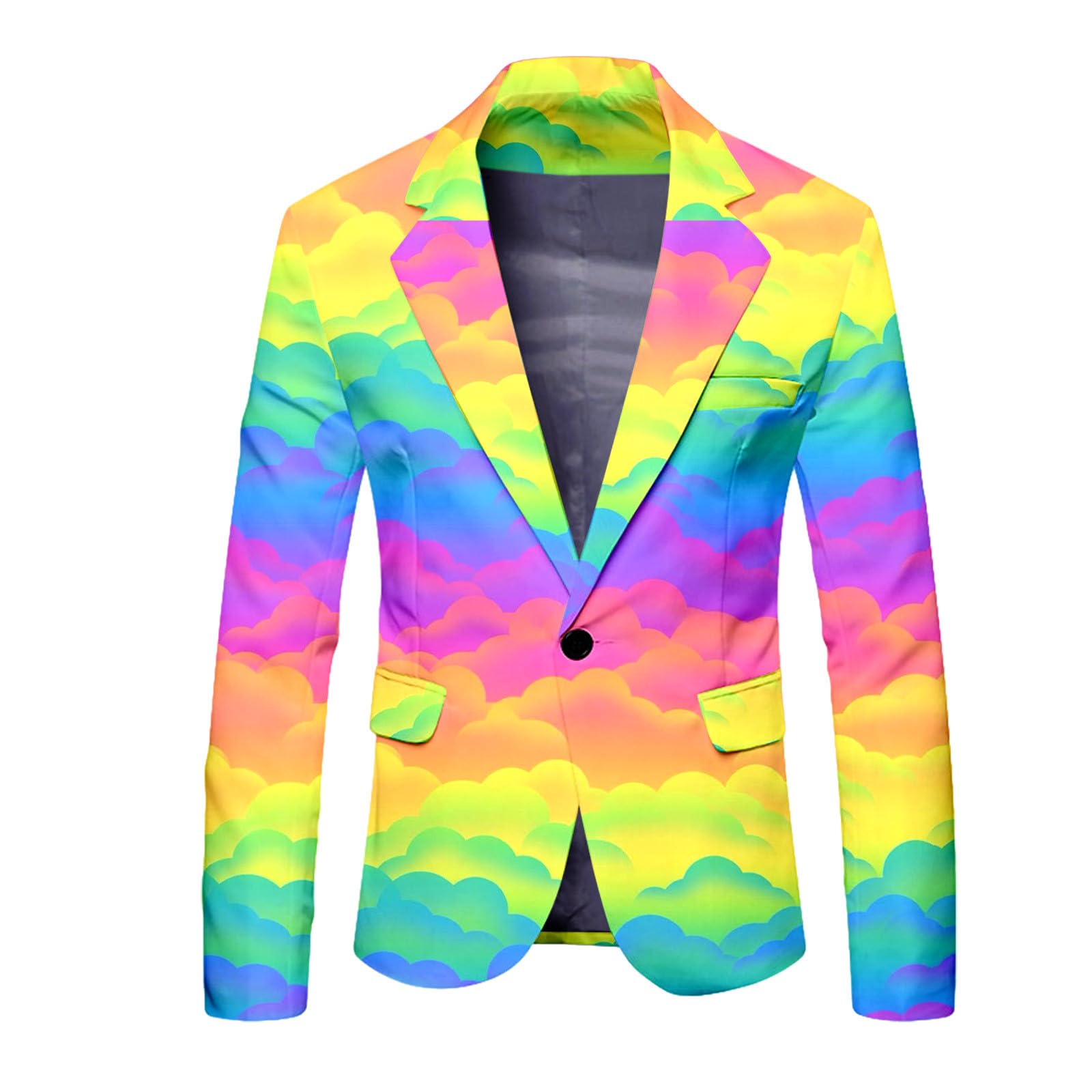 Genericmens Rainbow Jacket Fashionable Party Funky Blazers Neon