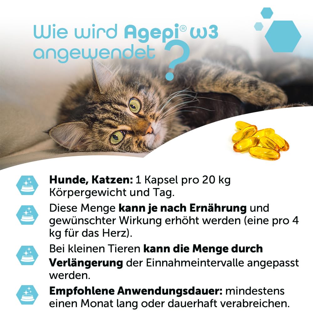 MP Labo Agepi® Omega 3 für Hunde und Katzen - Reich an Essenziellen Fettsäuren (180 Kapseln)
