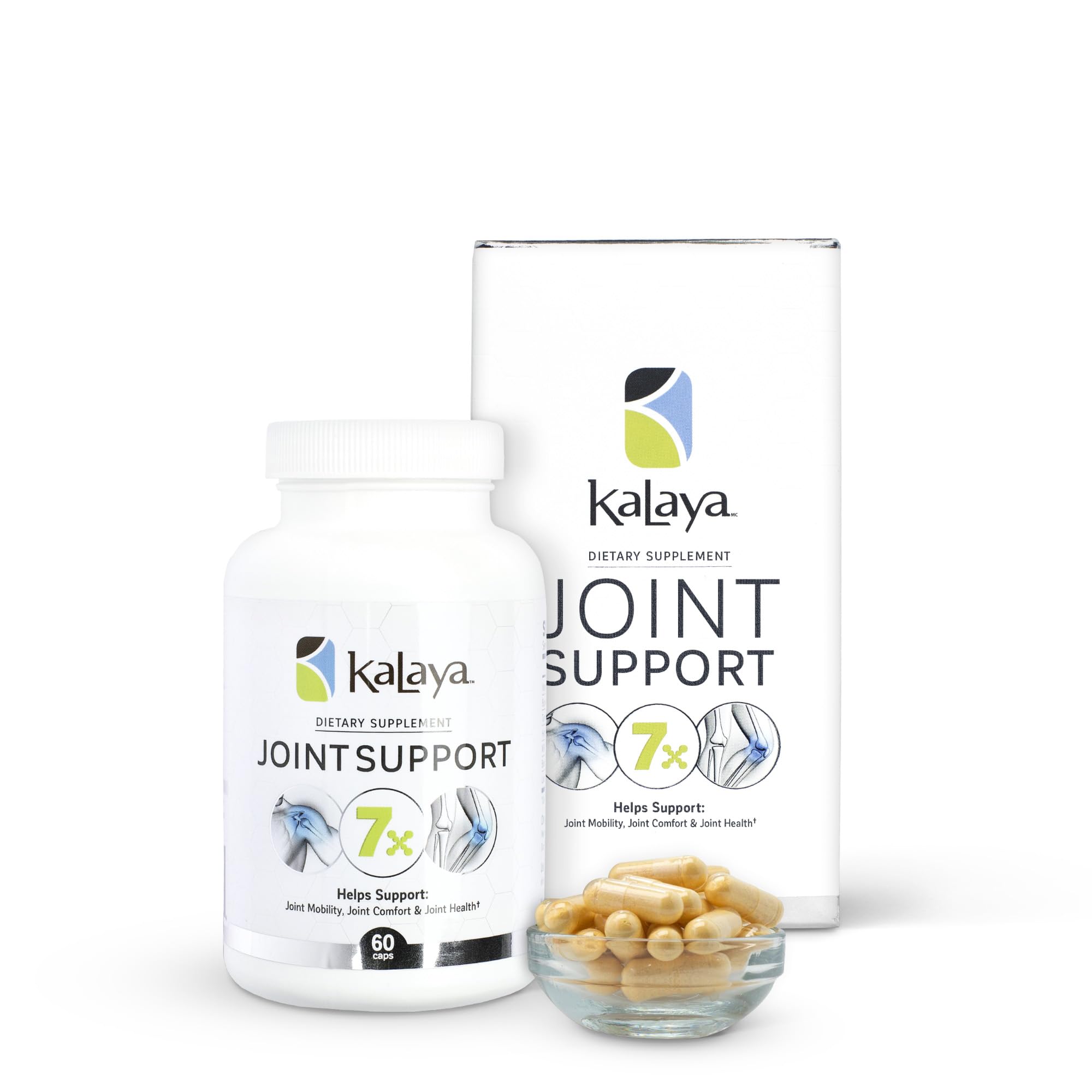 Kalaya 7X Joint Support Supplement - Designed by Medical Professionals - for Joints, Bone Health, and Muscle Support - with Turmeric, Collagen, and Vitamin C - 60 ct