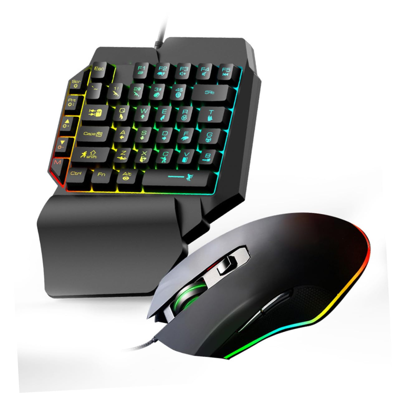 Gadpiparty Tastiera da Gioco Retroilluminata con Mouse, Set per Videogiochi per Ragazzo Ragazza e Intrattenimento Domestico, Design Compatto con Funzionamento Preciso e Facile Installazione