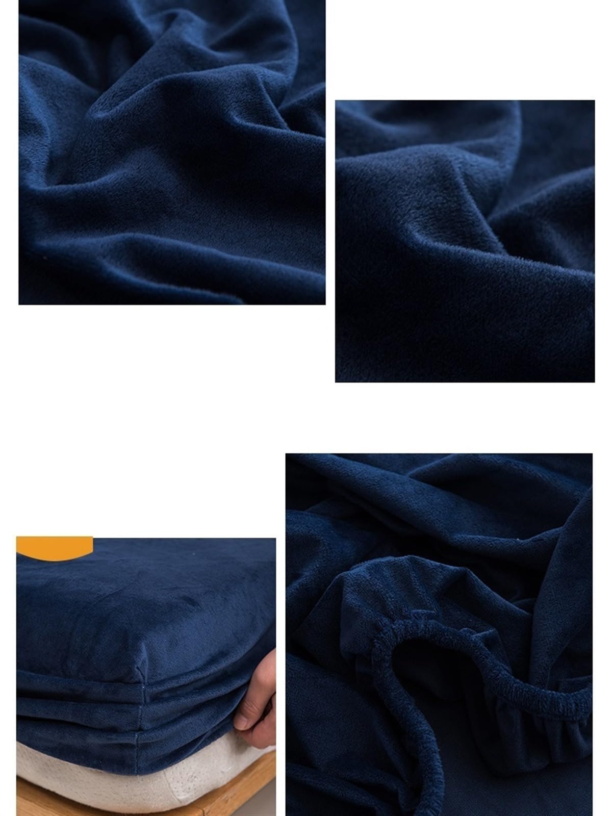 Sábana bajera de franela de lujo, supersuave, acogedora, cómoda, con bolsillo profundo para cubrecolchón de cama (B, King)