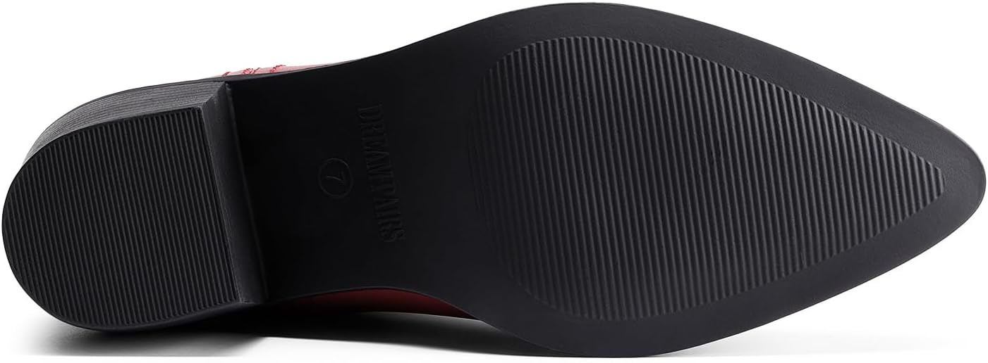 DREAM PAIRS Women's Cowgirl Boots, Mid Calf Western Cowboy Chunky Heel... - Picture 24 of 32