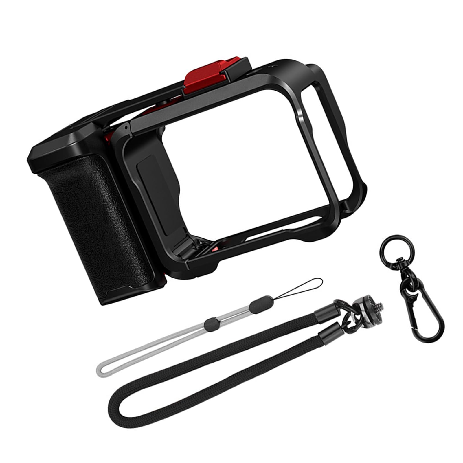 Impugnatura ergonomica antiscivolo per action camera Sgancio rapido per fotografia Maniglia in alluminio stabilizzato con sgancio rapido per vlogging viaggio e riprese