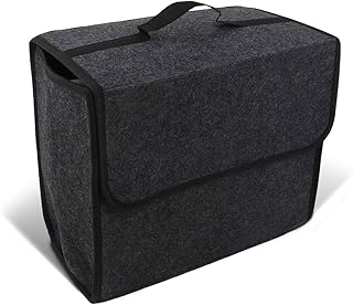 Psytfei Car Bag Boot Bag Foldable Boot Organiser with Velcro Car Folding Box, Car Bag Car Accessories Interior Organiser Sturdy Base Black 30 cm