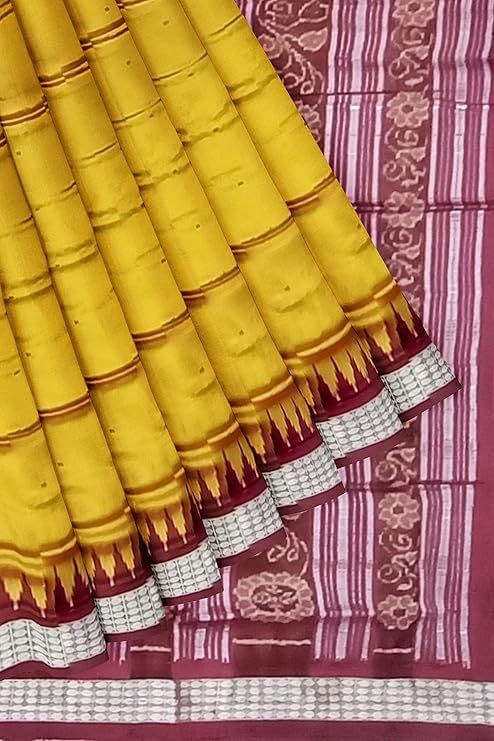 Image of Handmade Pure Bomkai Silk Saree Khandua Natural Silk Ikkat Saree For Women /Ethnic Wear /Traditonal Saree /Handloom Saree With Regular Fit Blouse Piece