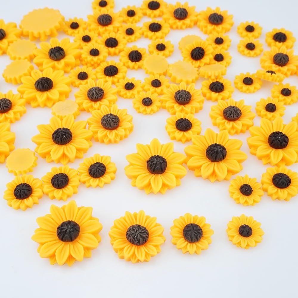 Amazon.com: FAZHBARY 70 PCS Sunflower Resin Flatback Resin