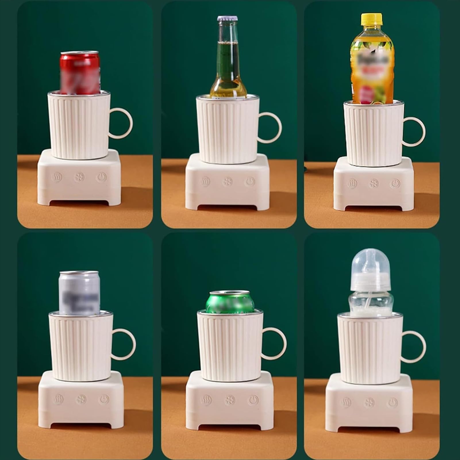 Tazza Elettrica Refrigerante 2 in 1, Macchina per Bevande Calde e Fredde da 36W con Tazza a Raffreddamento Rapido da 400ML, Controllo con un Solo Tocco, Cavo di Alimentazione da 1,2M e Yellow Car Use