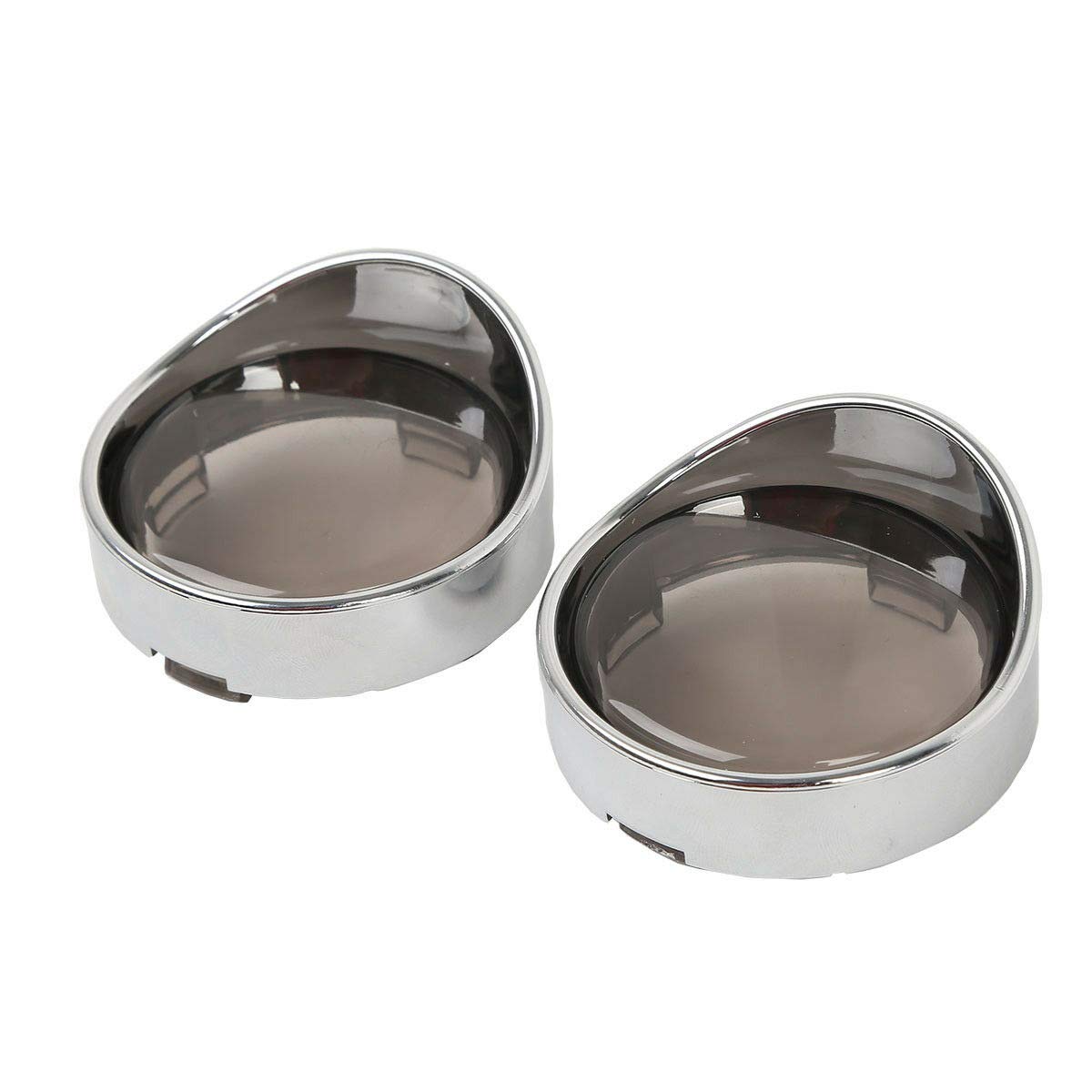 TCT-MOTORPARTS Visor-Style Turn Signal Bezels + Smoke Lens Fit For Harley Dyna Street Bob FXDB