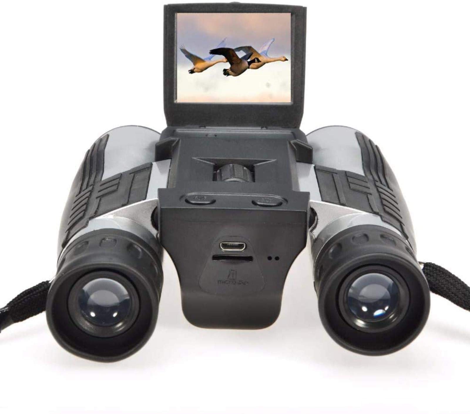 Telescopio portátil Alta Potencia, binoculares Digitales 2 Pulgadas, HD, LCD, 12 x 32, 5 MP, videograbadora, cámara para observación Aves, Partidos fútbol, conciertos, para Interiores y Exteriores.