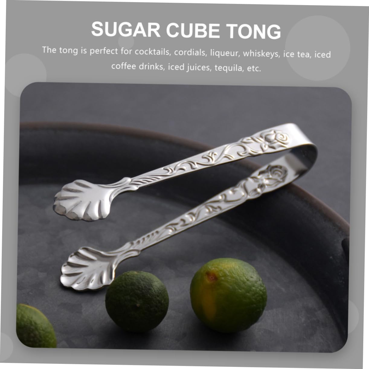 MAGICLULU Pinzas para Cubitos de Hielo de Acero Inoxidable Diseño de Relieve Rosa
