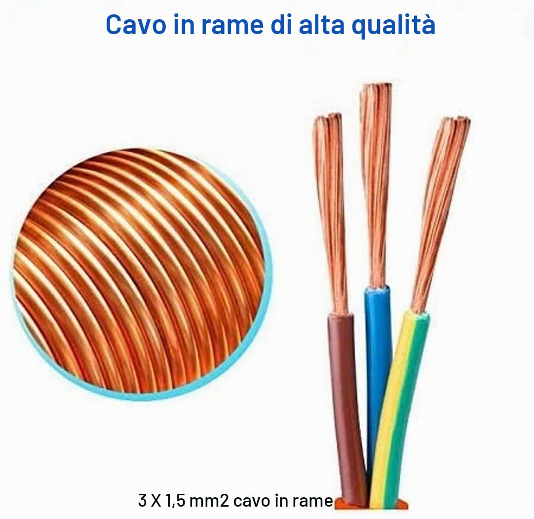 Cavo di Prolunga 50 m Schuko IP44 Cavo di Alimentazione per Giardino V13