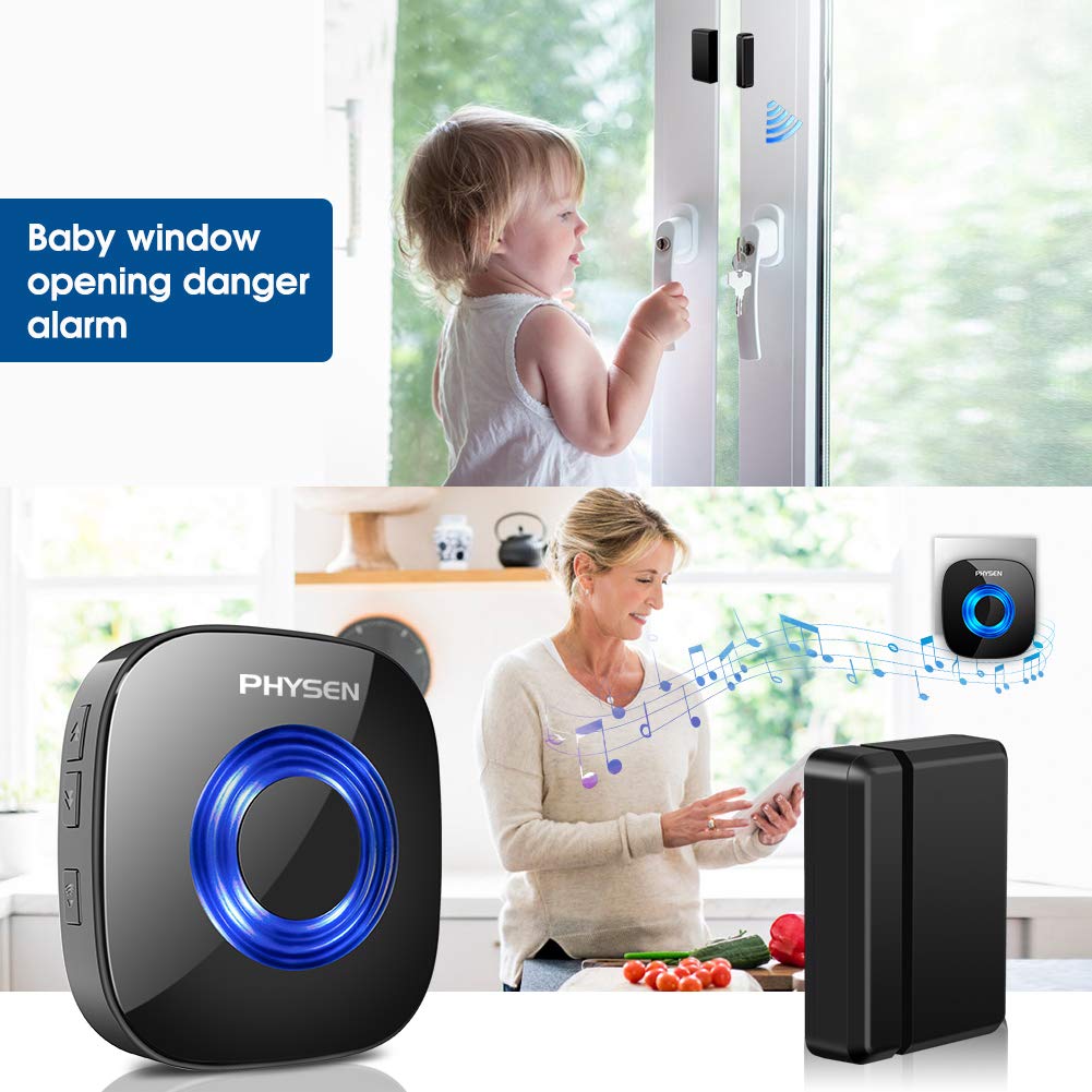 Buy Wireless Door Chime, PHYSEN Door Open Sensor Doorbell for Business
