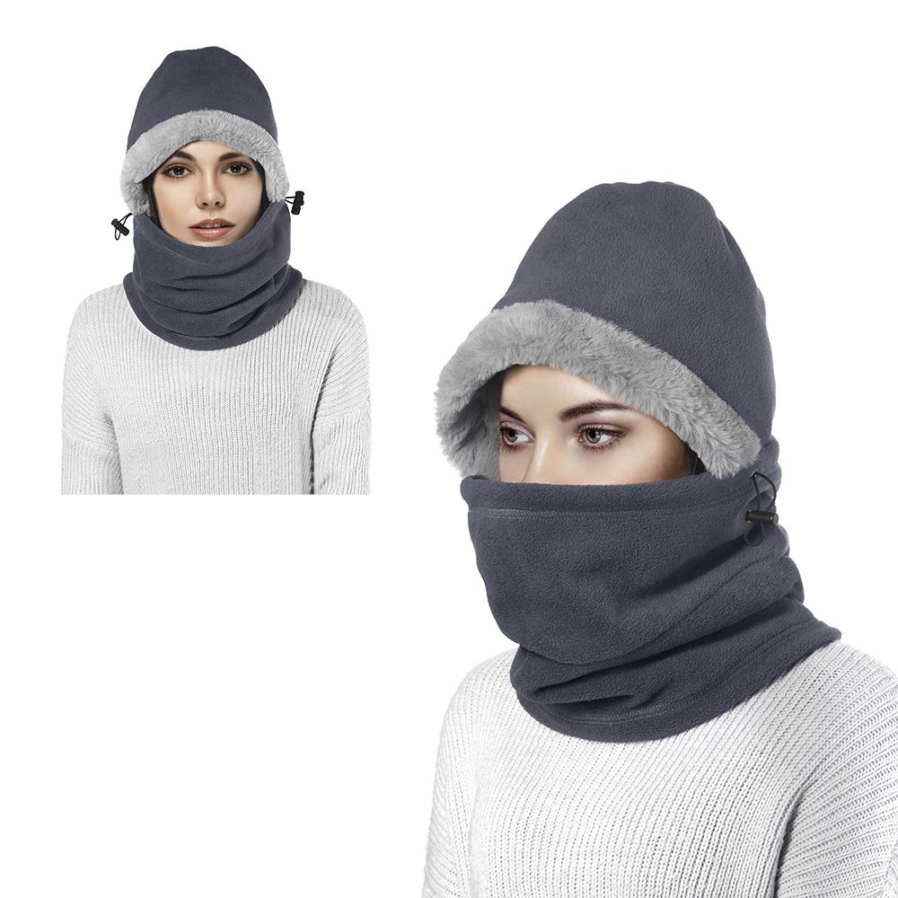 Enkarl Fleece Balaclava, Unisex Balaclava Thermal, Windproof Winter Outdoor Sports Face Mask Hood Headgear Masks Neck Warmer for Men and Women Ski Running Cycling