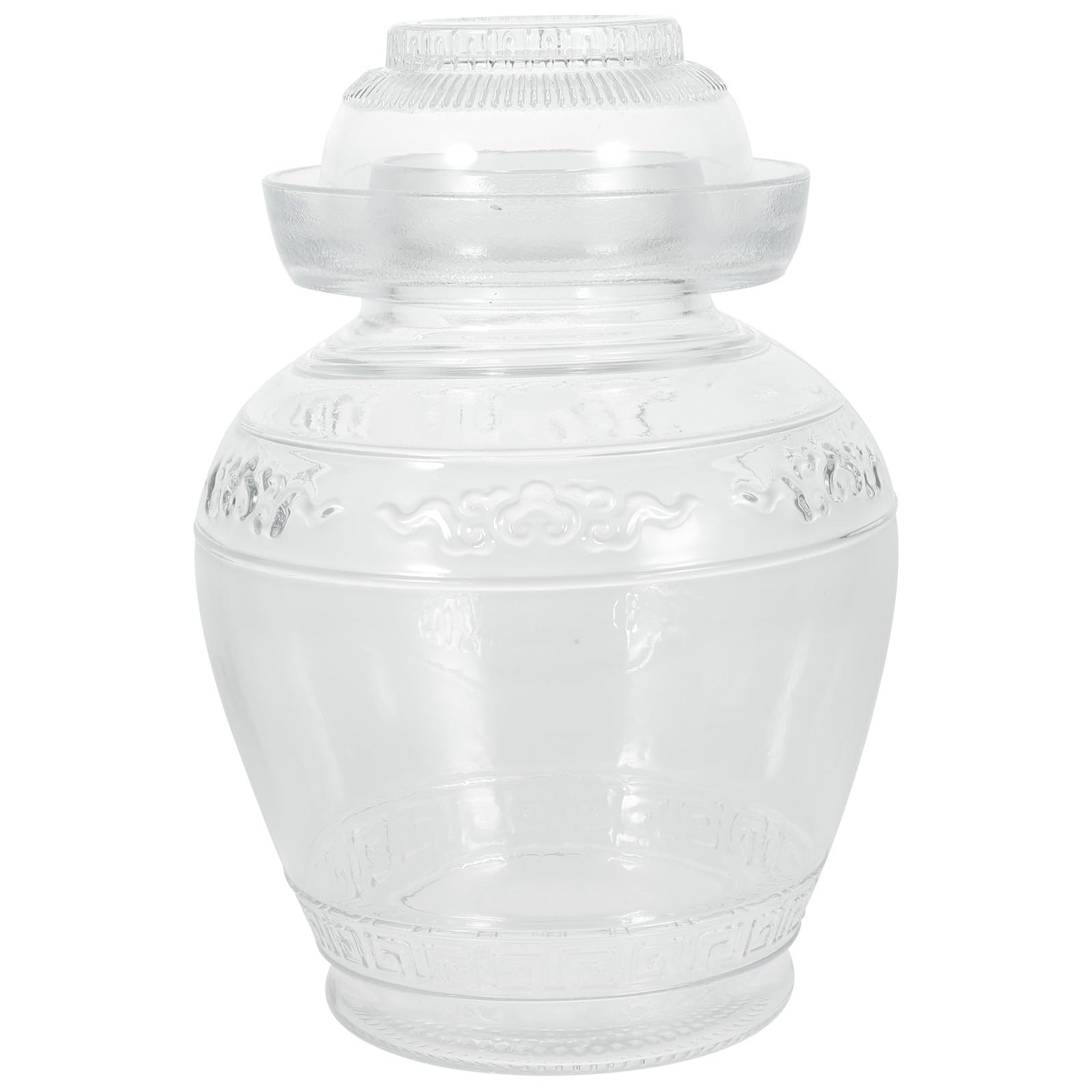 Toyvian Transparenter Glasbehälter für Küche 2,5kg mit Schutzdeckel Einmachglas zur Aufbewahrung von Gurken und Eingelegtem Gemüse Schlichtes Design