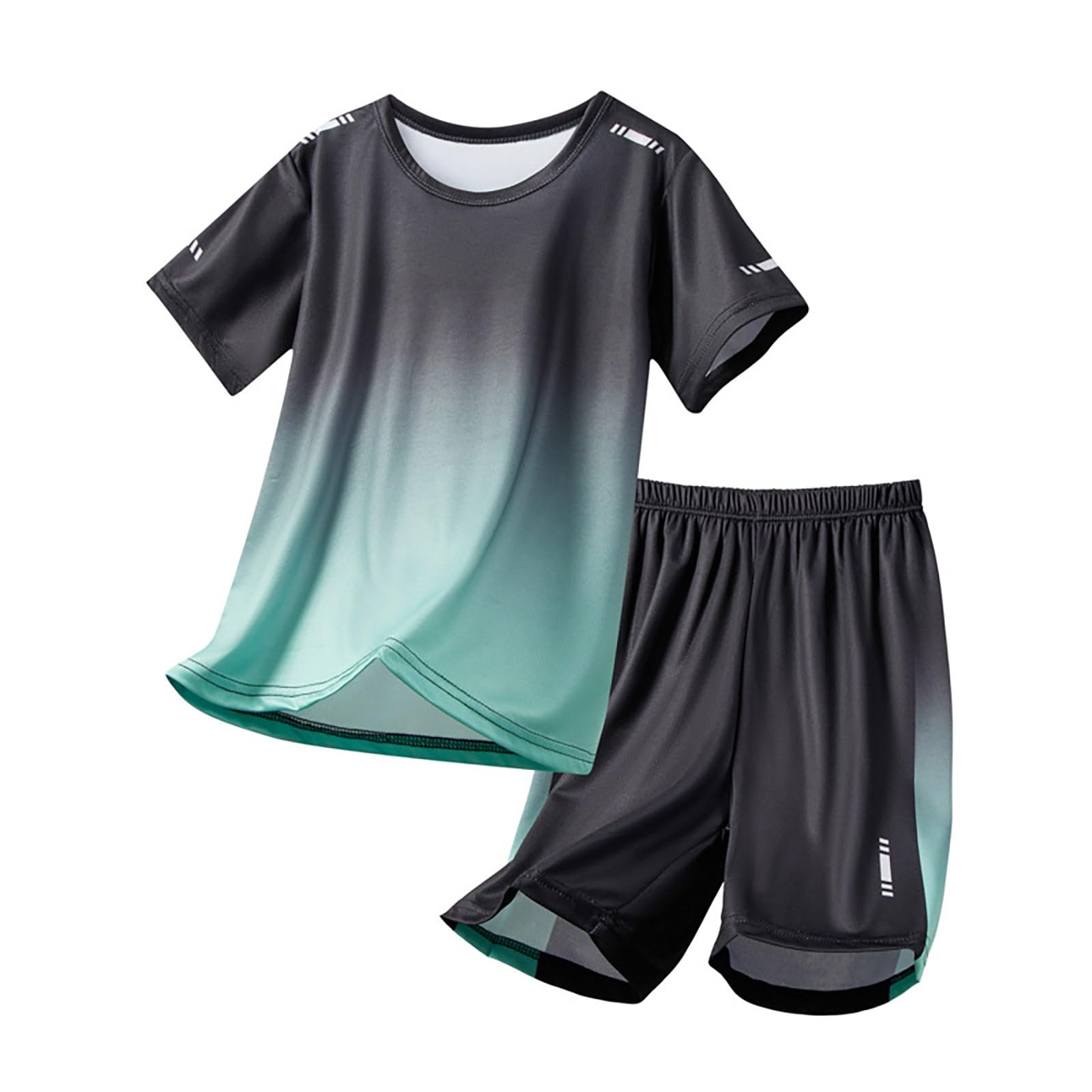 Ensemble de vêtements d'été pour garçons, ensemble complet pour adolescents, t-shirt à manches courtes et short, ensemble d'entraînement pour enfants, tenue de sport décontractée pour la course