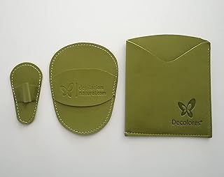 Decolores - Guante Depilatorio Corporal + Guante Facial Natural - 10 Láminas Corporales + 7 Láminas Faciales - para Eliminar Bello y Células Muertas - Piel Suave y Perfecta - Vegano - Color Verde
