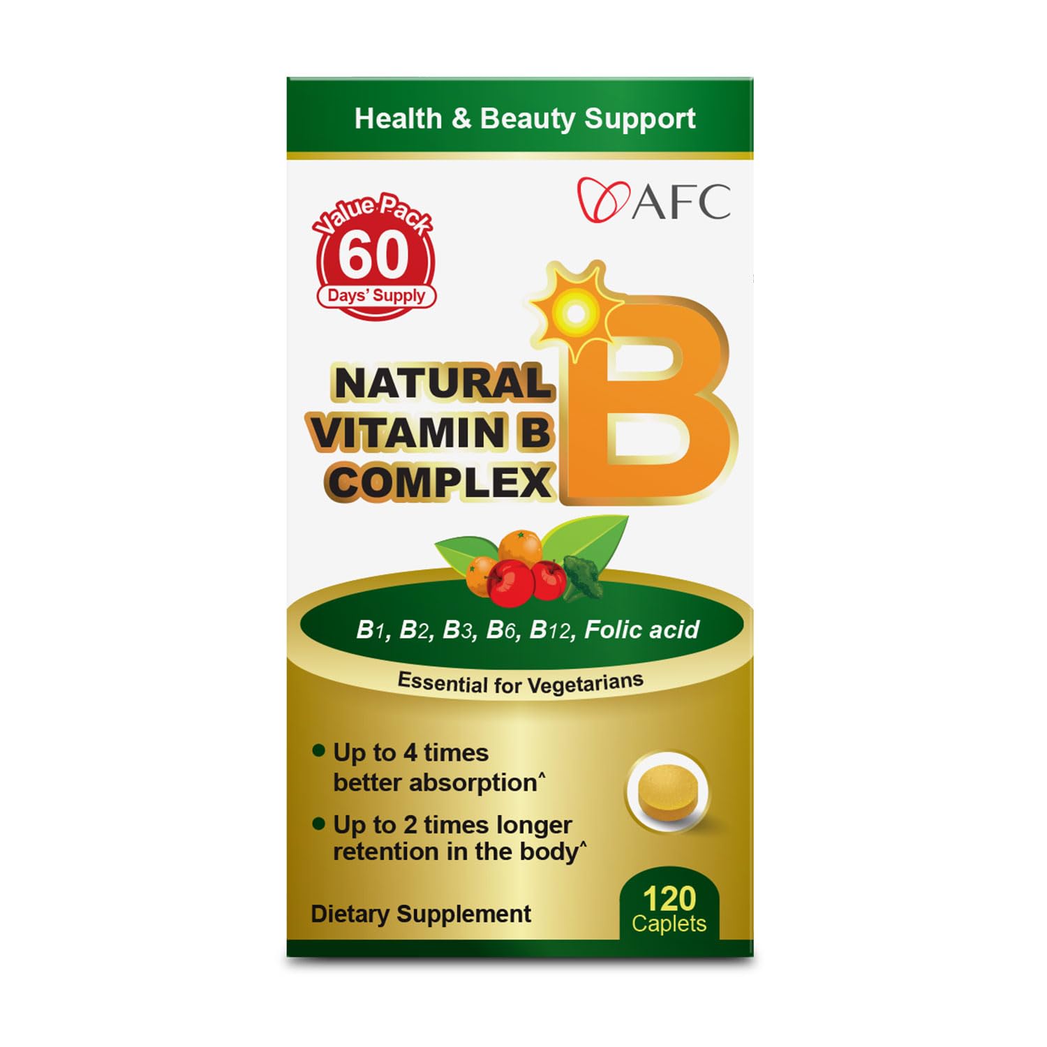 AFC Japan Vitamin B Complex for Men & Women, Energy, Immunity -120 Capsules — Amazon image 7