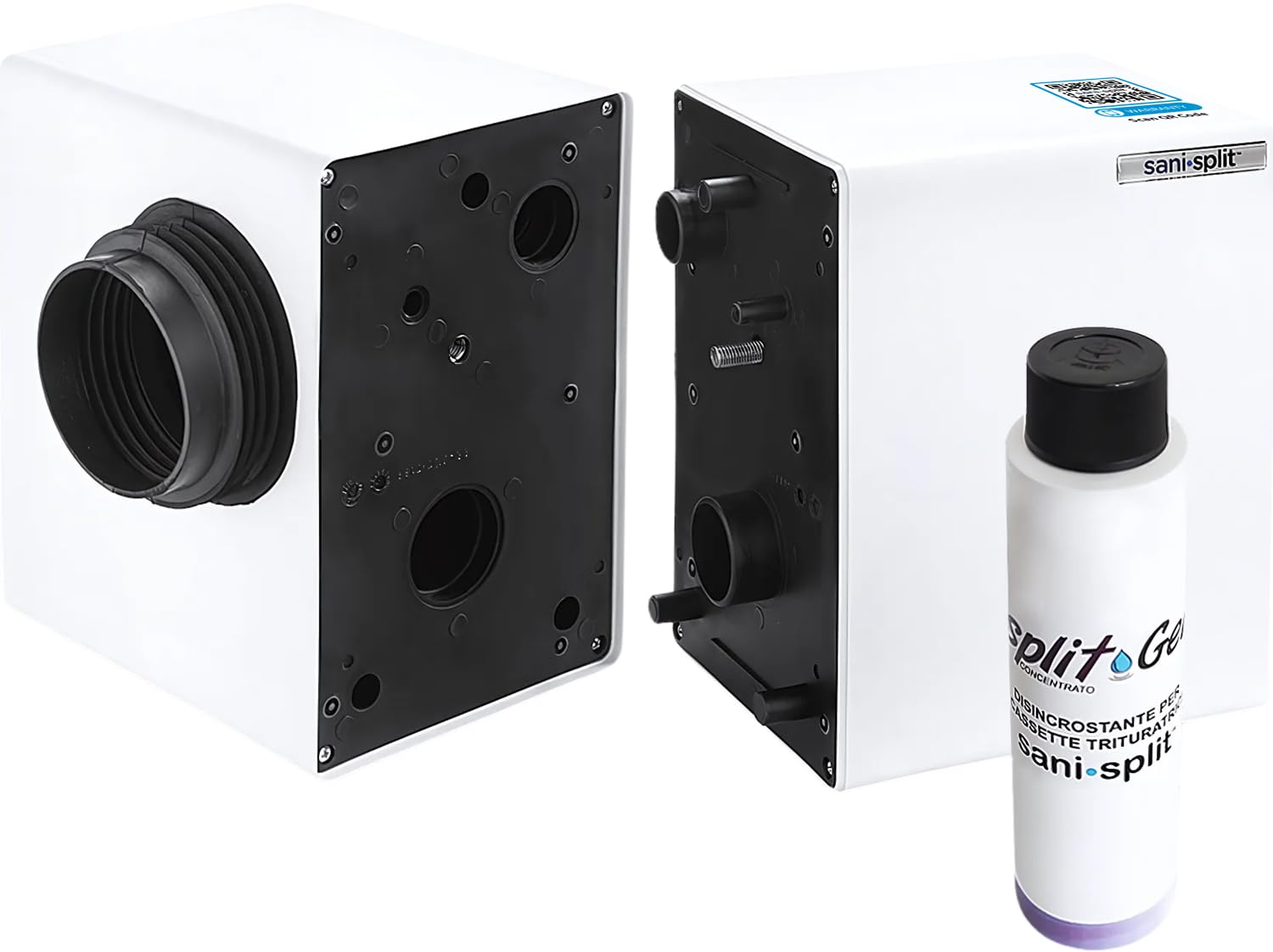 Trituratore WC Maceratore Sanitario SANISPLIT 3 WC Universale Bagno Pompa Scantinato Acque Reflue Nere e Grigie Water Lavabo Divisibile Garanzia Italia DEA con Split Gel Disincrostante