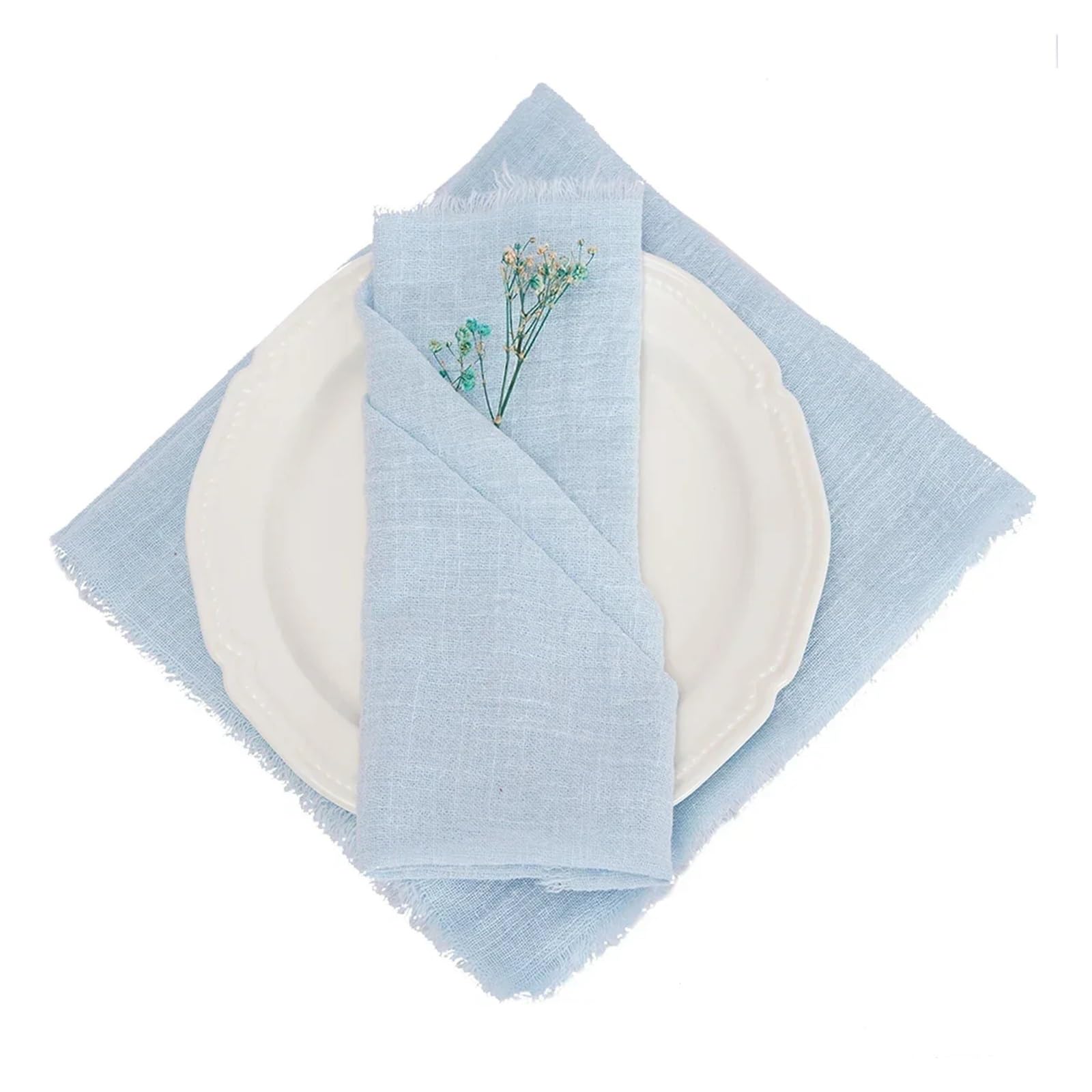 Jfnklfg Color04-24Pcs 24Pcs Cotton Napkin 32X32cm Tea Towel Wedding Party Table Decor Burrs Napkins