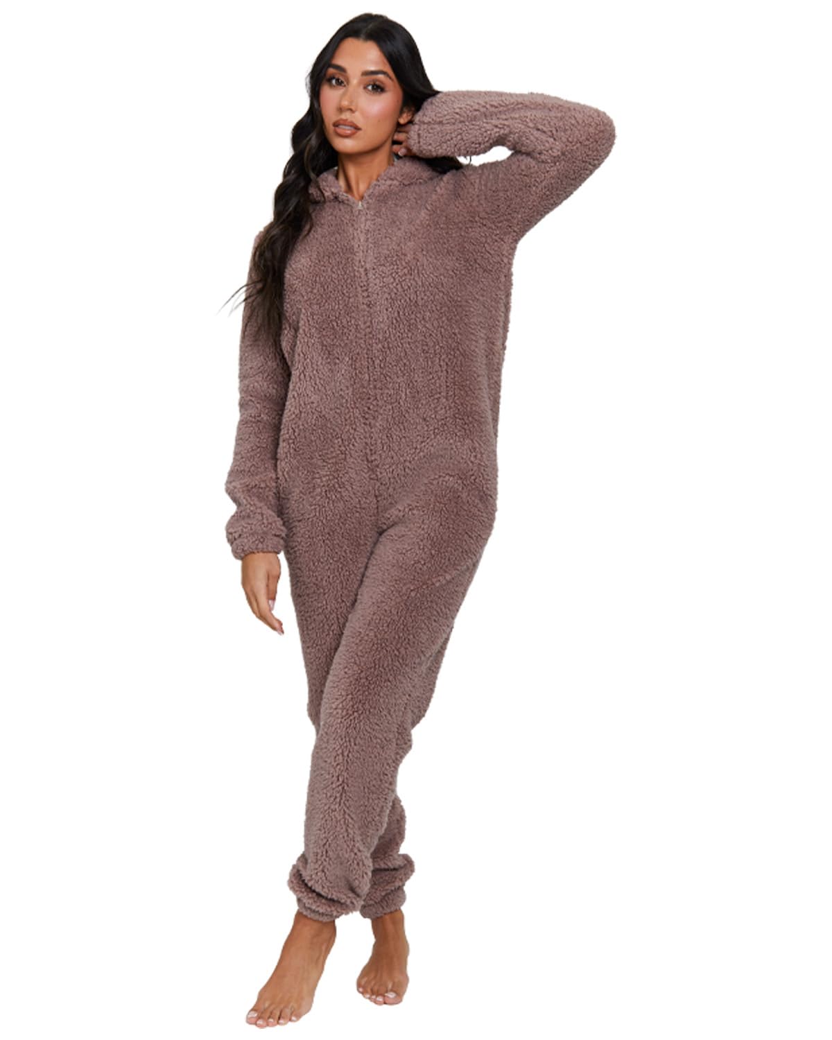 Undercover Ladies Sherpa Teddy Onesie 794072 Mink XL