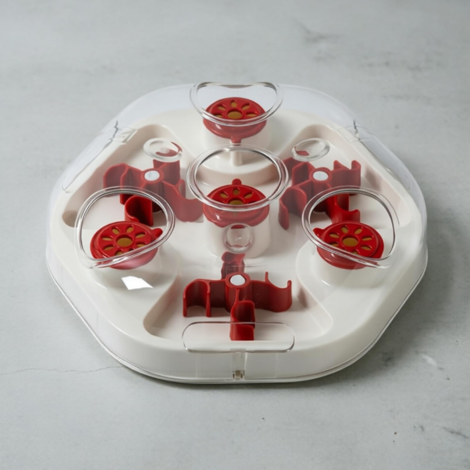 Mangiatoia Interattiva per Gatti Rompicapo Cibo Secco Dispenser Antingozzamento Gioco con Scomparti Materiale PET Facile da Pulire Adatta a Pasti, Verde, Giocattolo Per Gatti