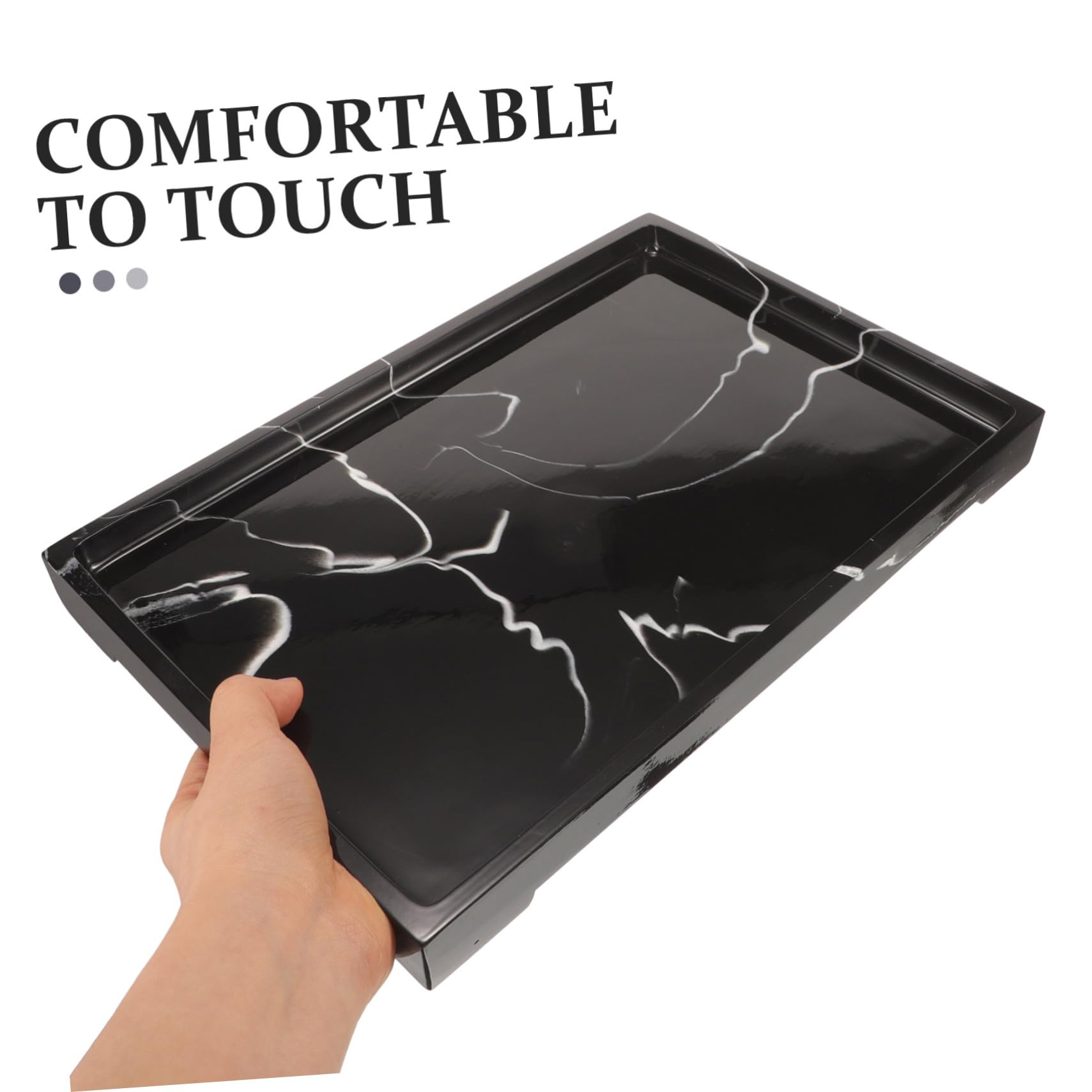 Vassoio in Resina Effetto Nero per Profumi e Cosmetici Organizer Decorativo per Bagno Camera e Ingresso per Prodotti di e Oggettistica Casa
