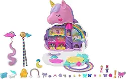 Polly Pocket Conjunto Brinquedo Salão De Unicórnio Arco-íris