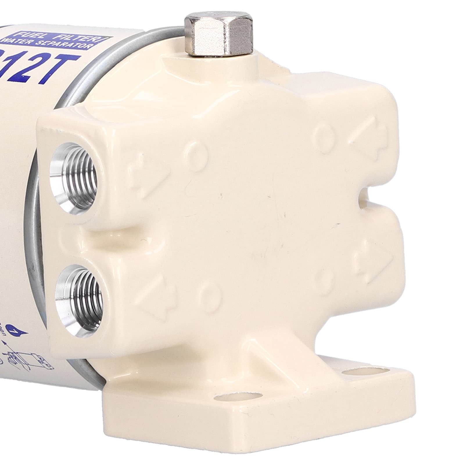 Kit Complet de Séparateur D'eau de Filtre à Carburant, Séparateur D'eau de Filtre à Carburant à Visser Marin Débit 30 GPH avec Vidange Automatique R12T de Remplacement