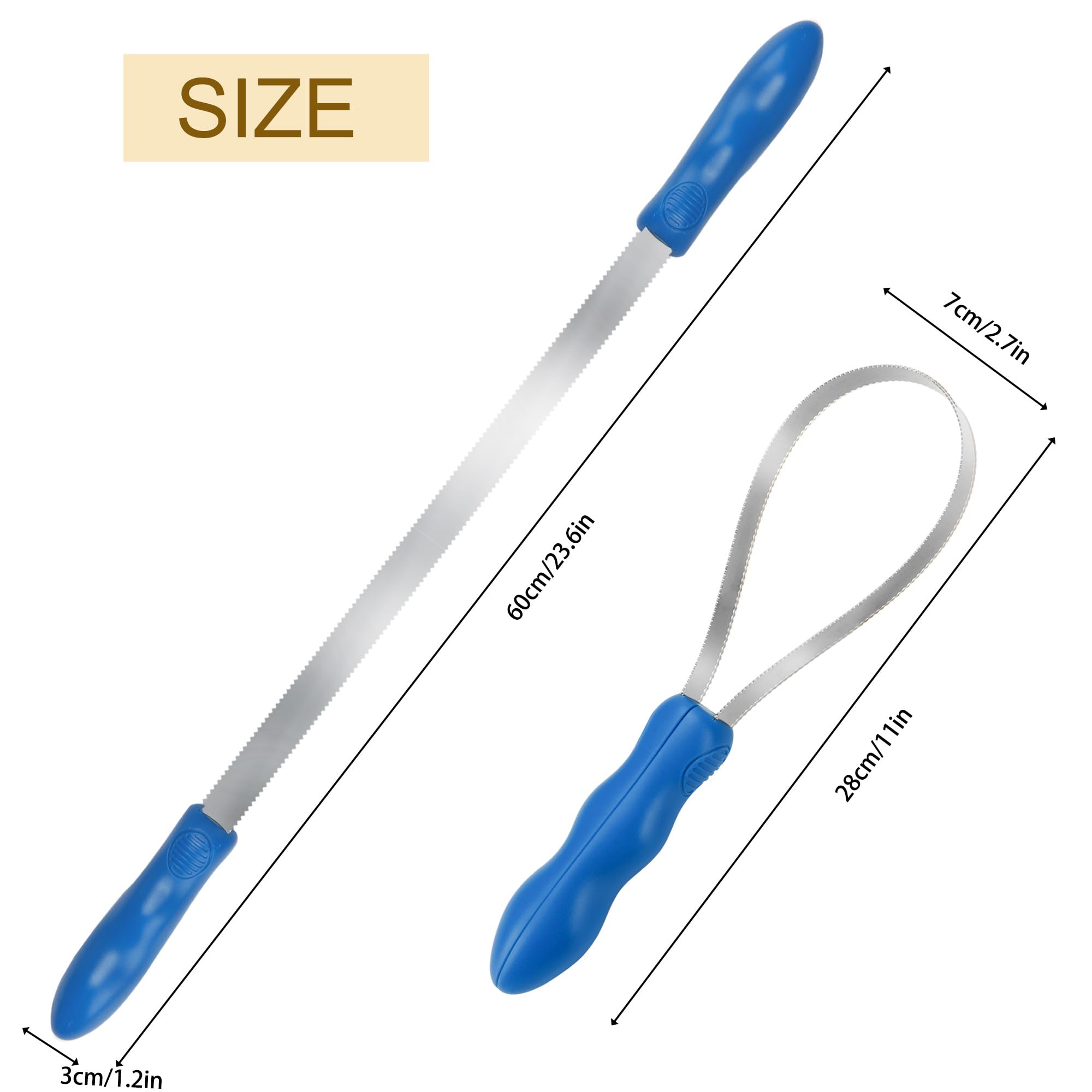 Dual-Sided Shedding Blade Dog Hair Brush - Stainless Steel Grooming Tool for Horses, Cattle, Sheep with Comfort Grip - Fine & Coarse Teeth for Long and Short Hair（2 Pcs） - image 2