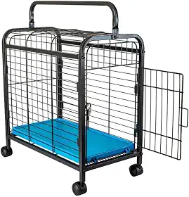 GAIOLA TRANSPORTE CANIL PORTÁTIL LEVAPET BLACK AZUL SEGURANÇA CONFORTO PARA ANIMAIS DE ESTIMAÇÃO