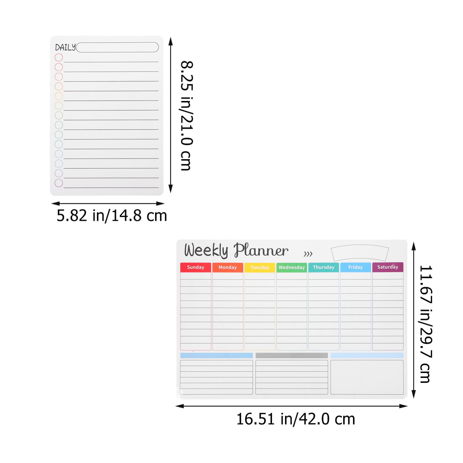 VILLCASE Wochenplaner mit Magnet für Kühlschrank Whiteboard-planer Magnetische Tagesplaner-tafel aus Robustem Kunststoffmaterial für Effiziente Terminkalender-organisation Abwischbare Notiz