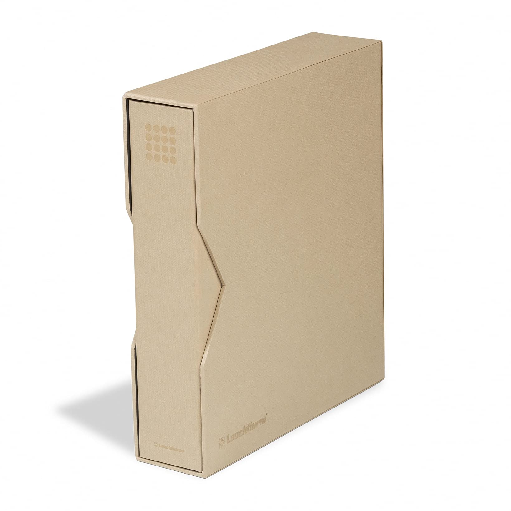 Leuchtturm OPTIMA PUR, Kasetli Klasör (252x282x64mm) (Pul, Madeni Para, Kağıt Para, Zarf, Efemera Koleksiyonlarınız için idealdir), Bej Kapak