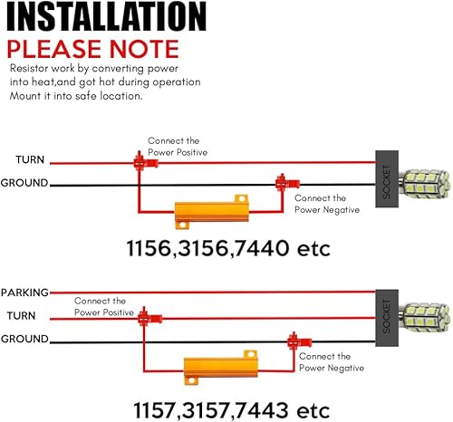 Miniatura 9 de Zone Tech 8 unidades de carga de resistencias ledes para direccional o para placa de auto de 50W 6Ohm ledes (soluciona el problema de luces