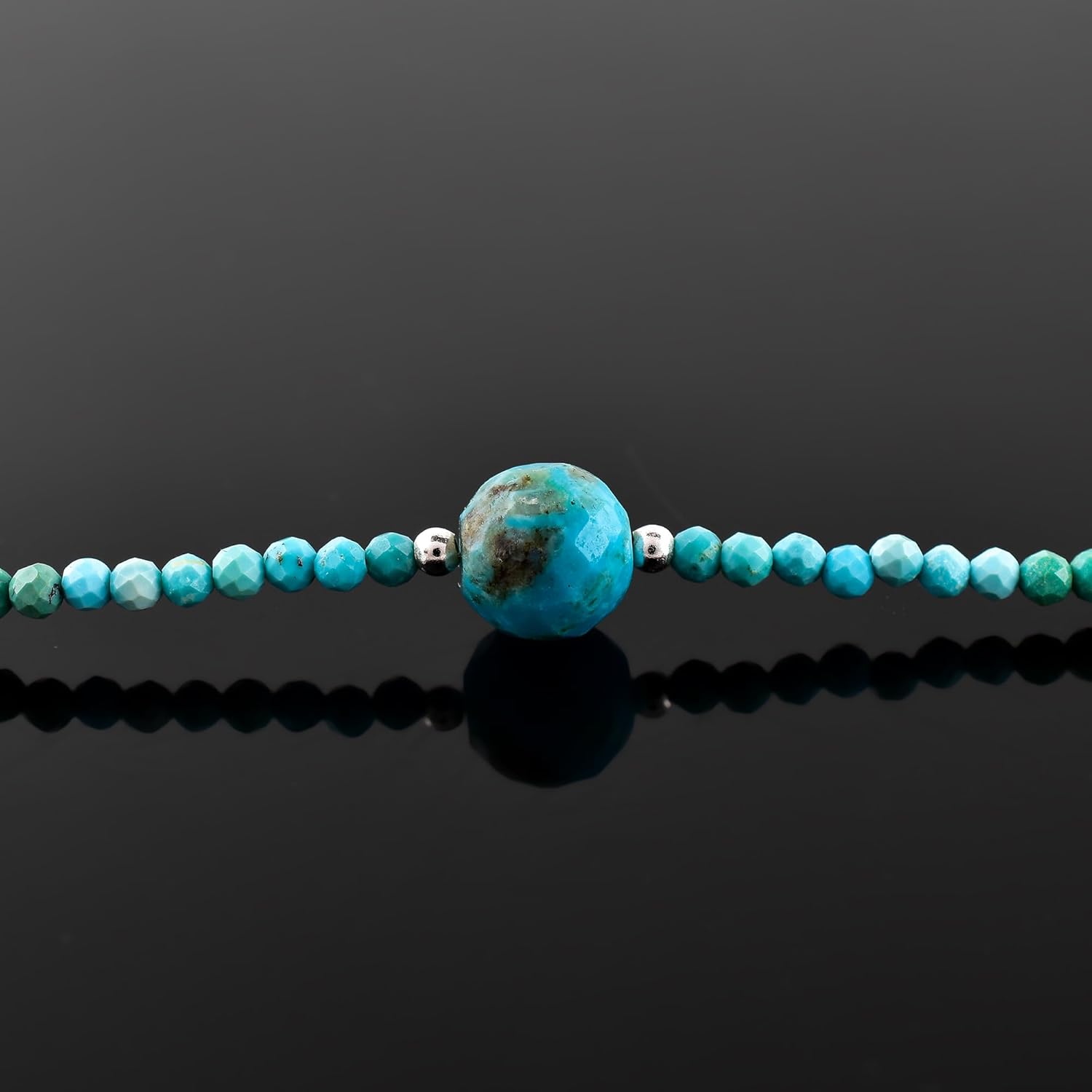 InfinityGemsArt Real American Turquoise Beads Bracelet, Designer Dainty Gemstone Jewelry, Natural Crystal, Birthstone, Gift for Women, Chakra Healing Crystals, 925 Sterling Silver 8 inch - Image 5