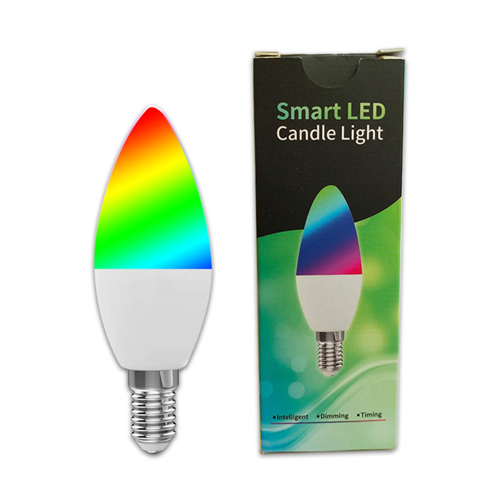 NA Intelligente Glühbirne Bluetooth Alexa Sprachsteuerung, WiFi Dimmbare Farbwechselnde LED-Lampen, RGB Buntes Kerzenlicht