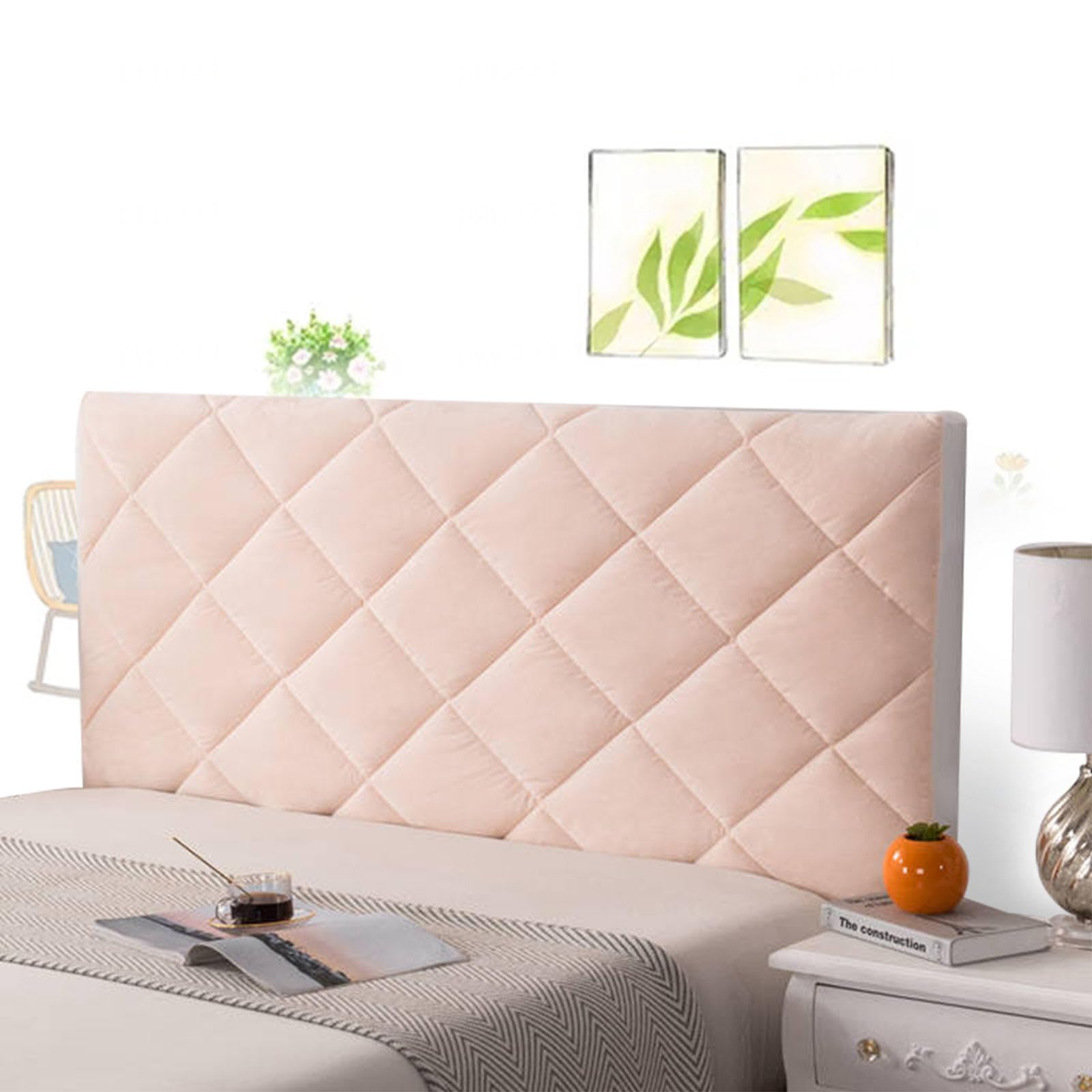 Headboard Cover Single Bed White Headboard Slipcover Double Headboard Covers Slipcover Elastic Cover Padded Headboard Dustproof Bedroom Decoration,pink-150cm