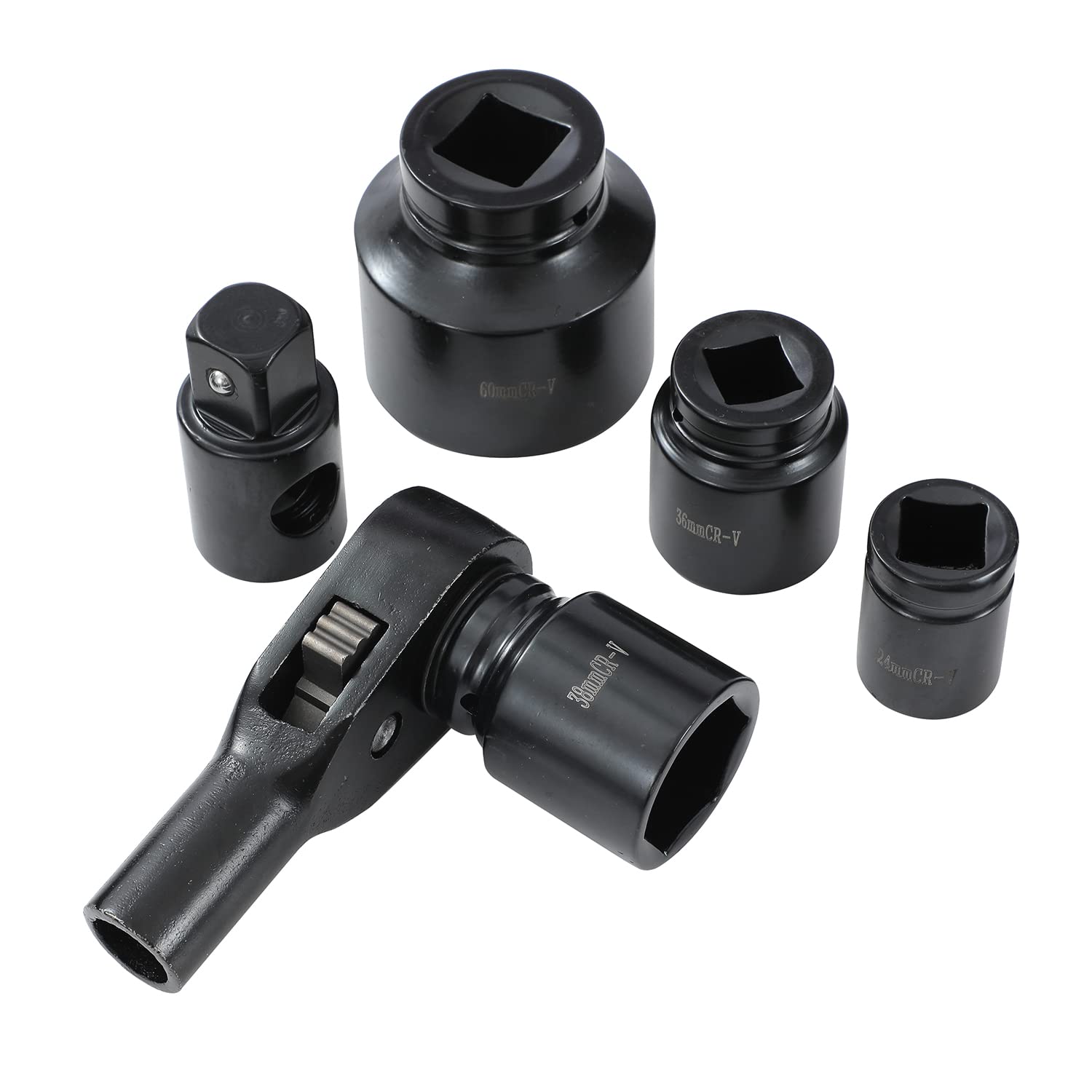 KATSU 3/4" Set di Chiavi a Bussola Profonda Impact 26 Pezzi, 21-65mm Metrico con Chiave a Cricchetto a 24 Denti, Automotive Camion Trattori Motori Riparazione Meccanico Strumento (Budget)