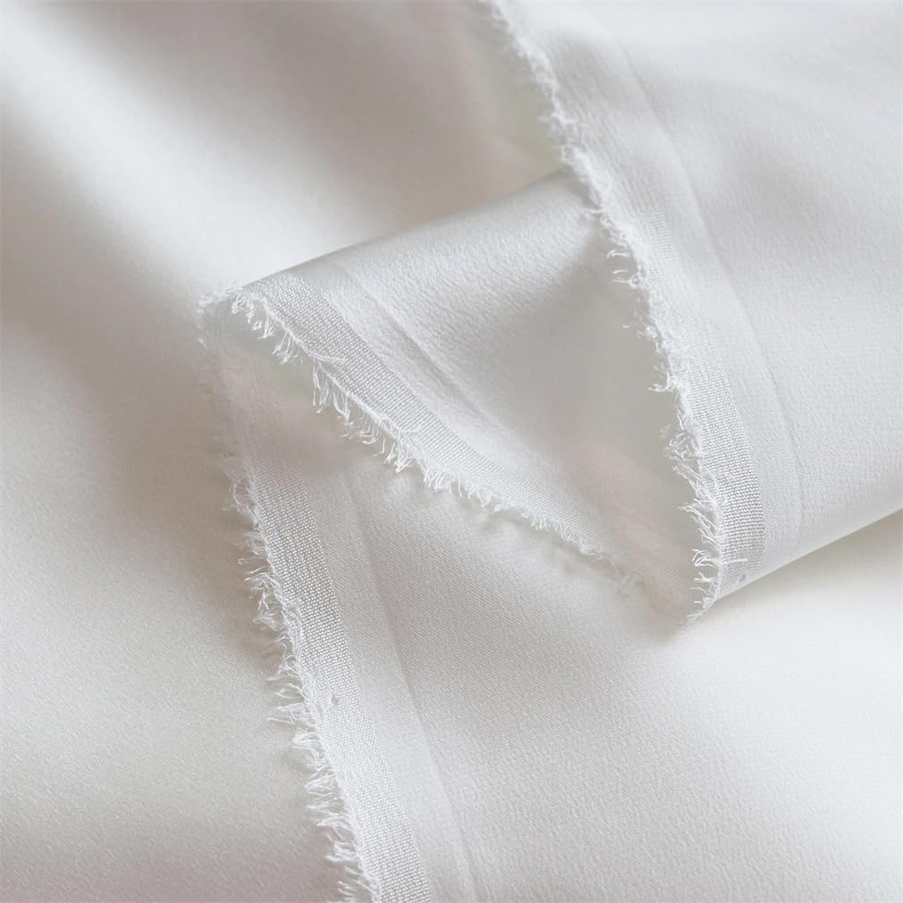 Suministros De Costura DIY De 1 Metro, Tela Satinada De Seda, Bufanda Blanca Brillante, Accesorios Para Prendas De Vestir, Telas Charmeuse De Seda Suave