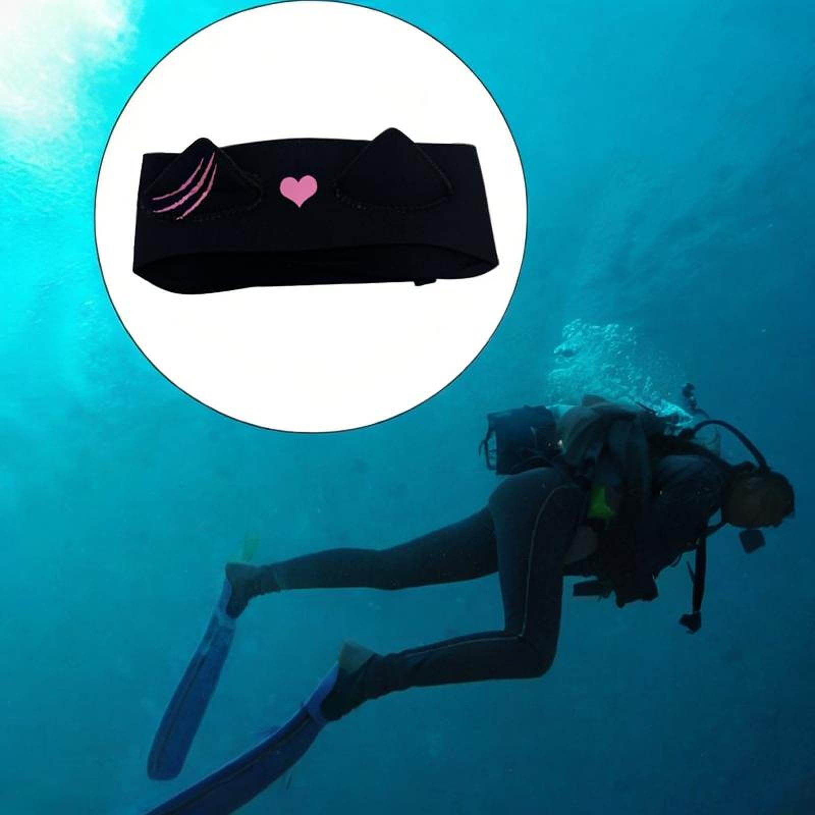 QSTDGVPW Swimming Headband Ear Cover Accessories Universal Neoprene Bathing Cute, Style C