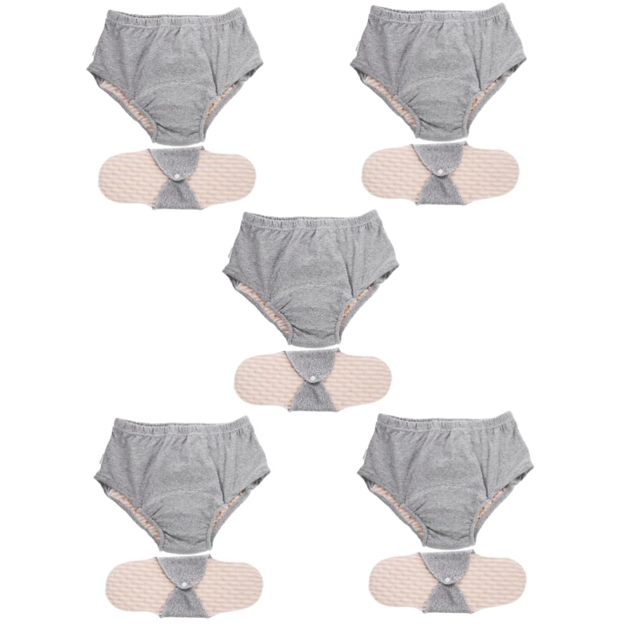 minkissy 5pcs Elderly Cotton Diaper Washable Reusable Leakproof Adult Diapers for Men Women