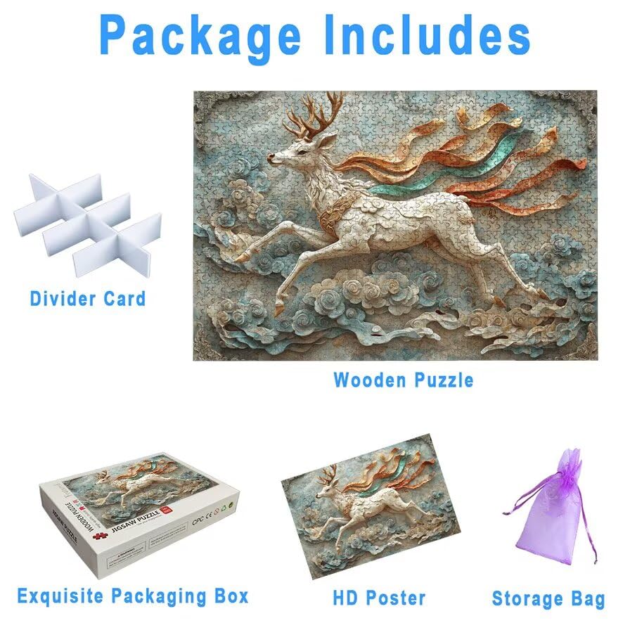 Puzzle 4000 Piezas, Puzzle Animal con Caja Regalo, Ciervo Puzzles 4000 Piezas Adultos, Medidas: 140 x 87 cm, Rompecabezas Adultos de Madera, Rompecabezas para Decoración Hogar, Regalo Mujer, -6532
