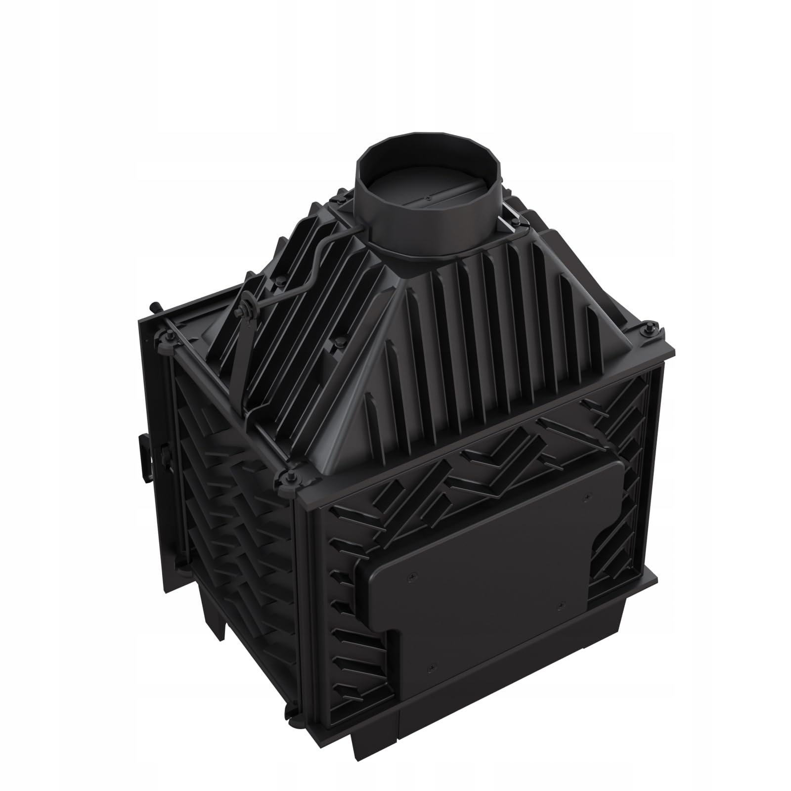 KRATKI ZUZIA Inserto per camino 12 kW Ø150 mm tubo di fumo – in ghisa, vetro pulito & Ecodesign – BImSchV 2 – vetro resistente al calore