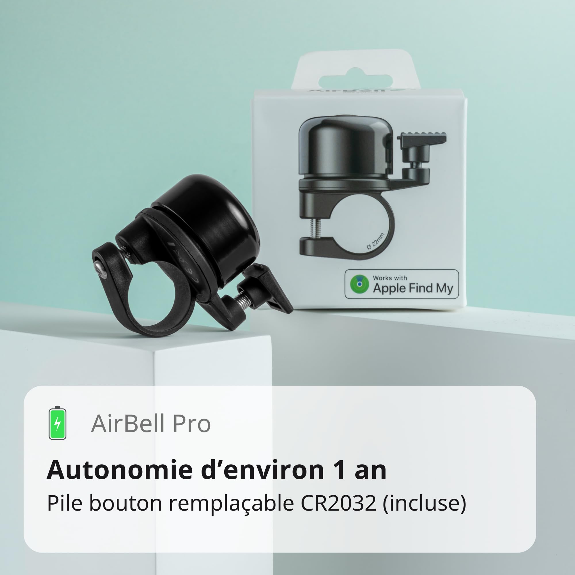 AirBell Pro Sonnette de vélo, avec Tracker intégré, pour Apple Localiser Mon