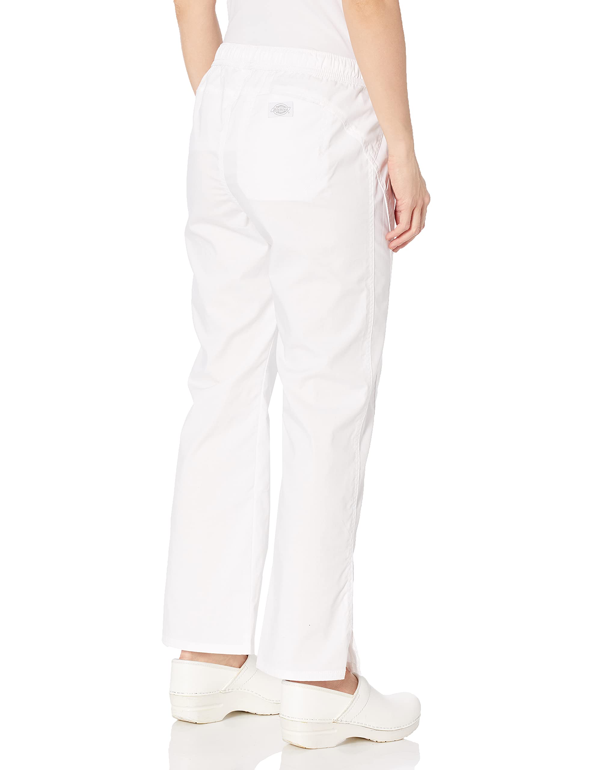 Dickies Women's Petite EDS Signature Stretch Straight Leg Drawstring Pant, White, Large