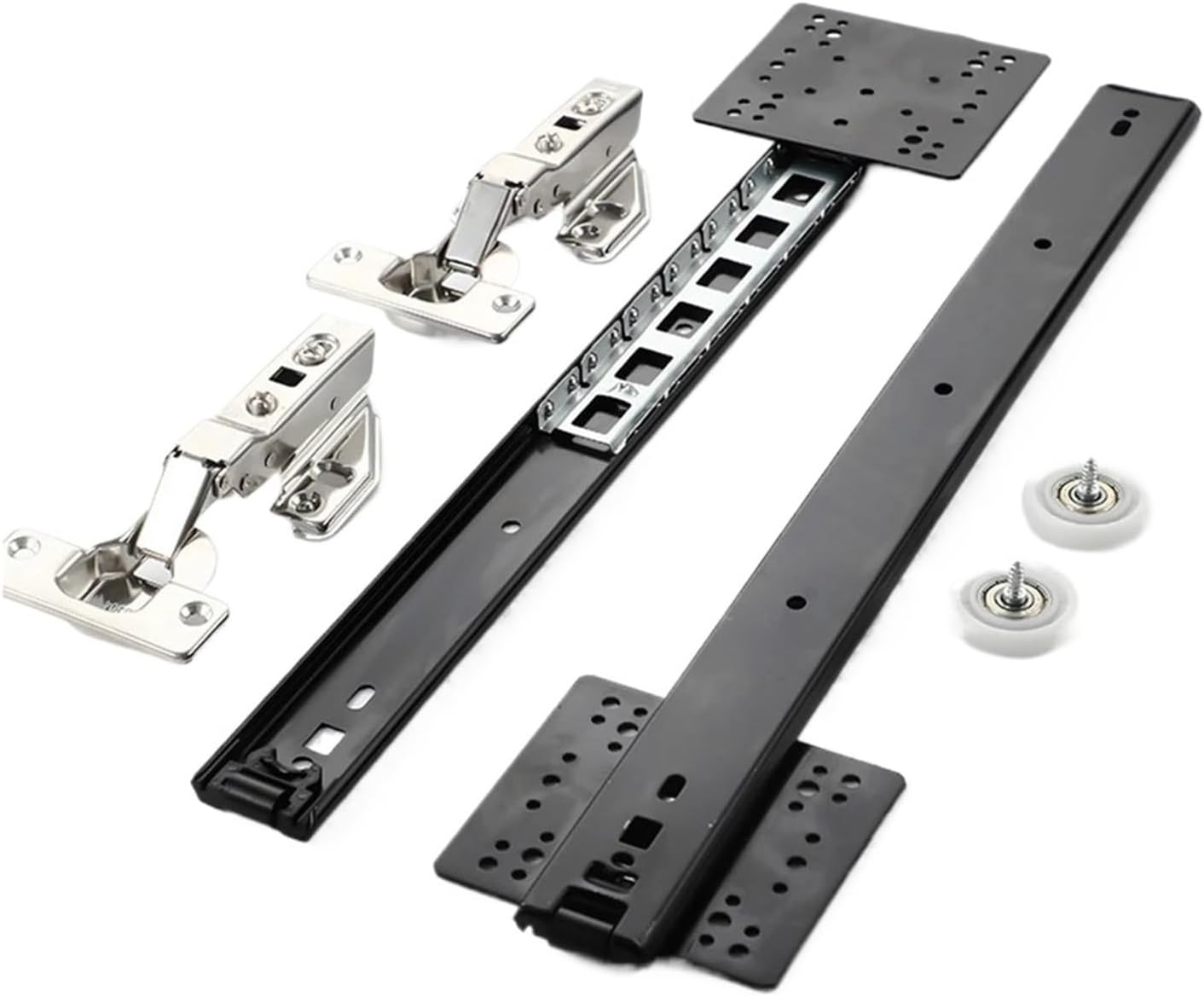 Heavy Duty Drawer Slides 12-26inch Black Concealed Side Mount Plug-in Rail Hardware(20inch(500mm))